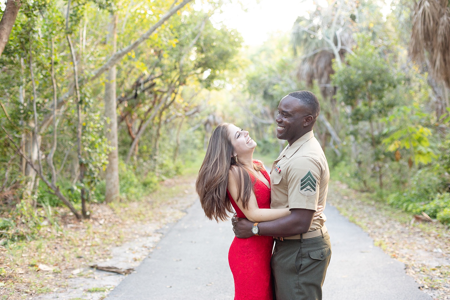 A US Marine and an event planner's Key Biscayne Engagement Session at Bill Baggs State Park in Miami, Florida | Chris Sosa Photography