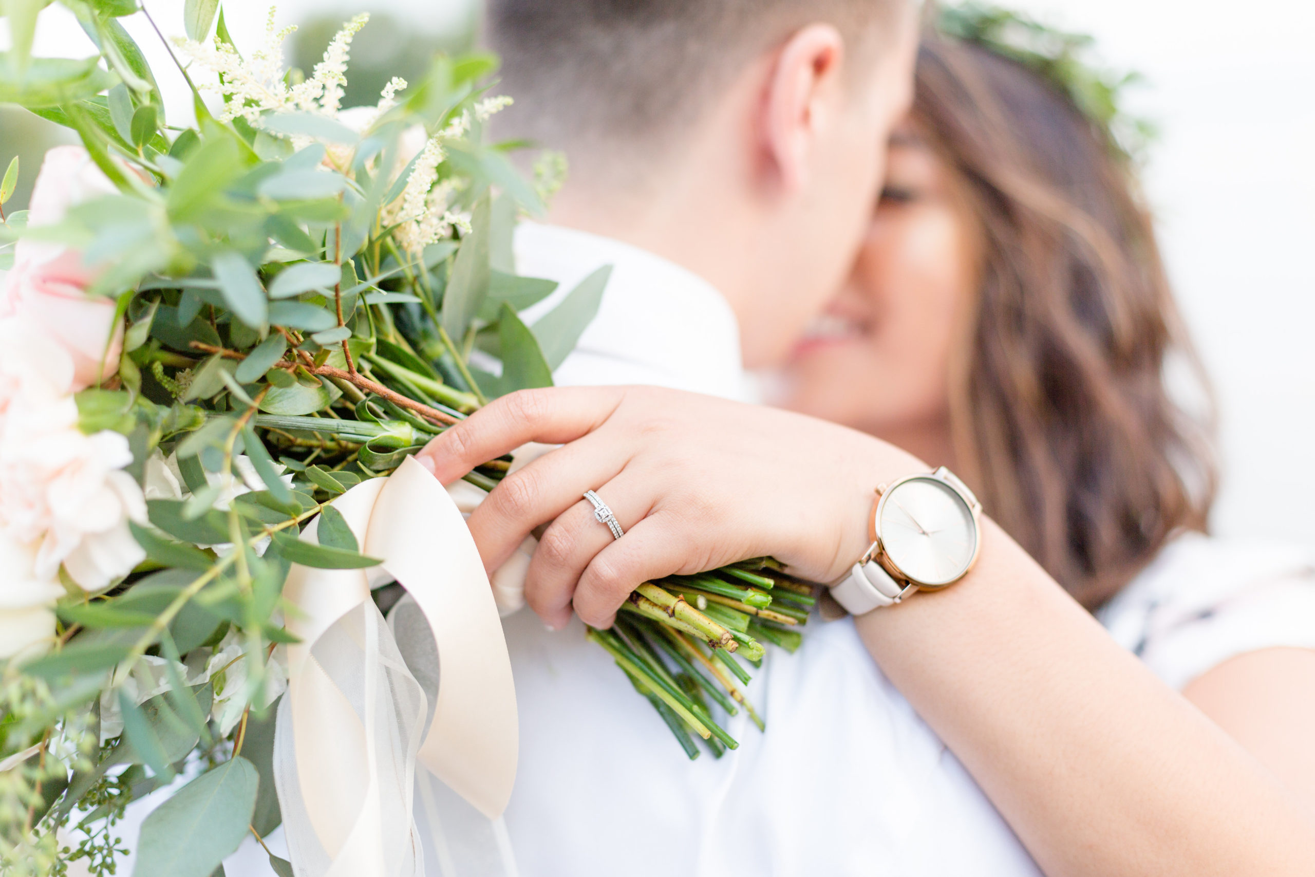 Floral details of anniversary photos at scarborough Bluffs